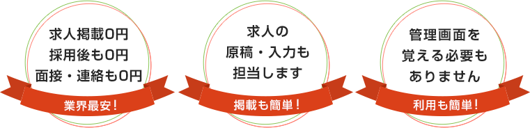 求人掲載・採用後も0円